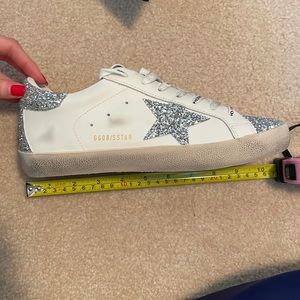 GGDB Sneakers - white and silver glitter